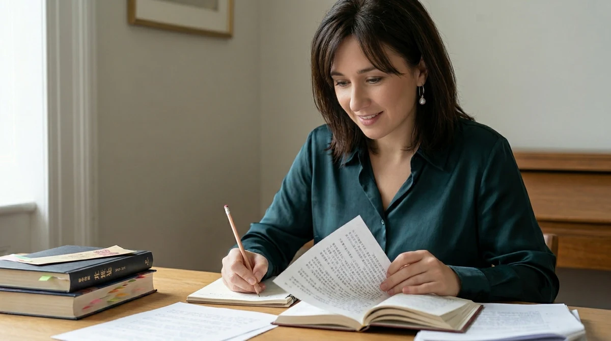 Working with an open book and study materials